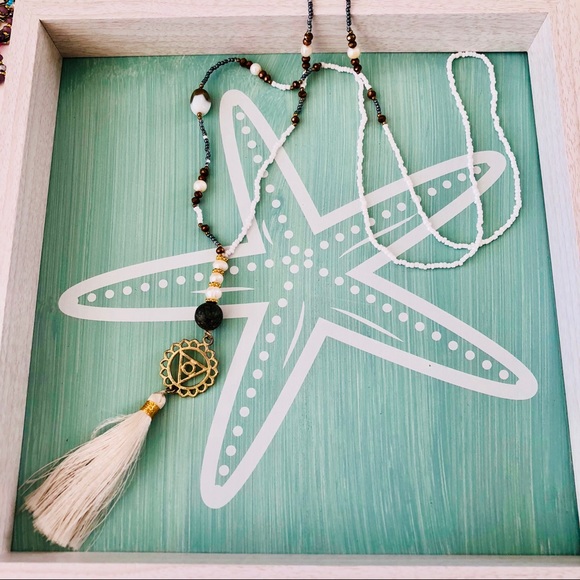 ❤️ White chakra yoga tassel necklace 5/$25 - Picture 2 of 2